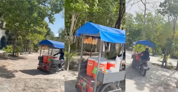 Video argentino corriendo a comerciante en Tulum
