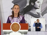 La Presidenta Claudia Sheinbaum este miércoles en Palacio Nacional.