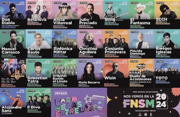 Todos estos artistas se presentarán en la Feria de San Marcos.