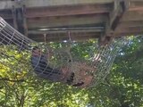 El hijo de la señora trató de sacarla del túnel