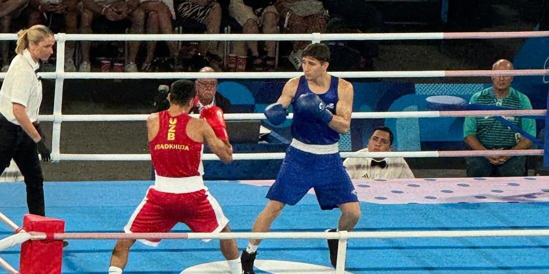 Marco Verde enfrentó a Asadkhuja Muydinkhujaev en la final de los 71 kilogramos de boxeo de París 2024.