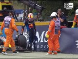 Checo Pérez sufre terrible choque en el GP de Hungría
