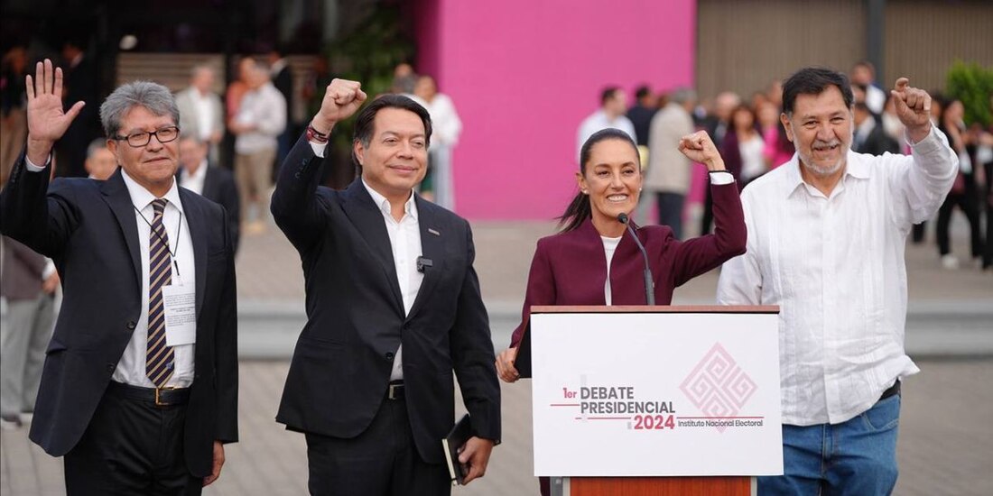 Claudia Sheinbaum llega al INE; 'será un debate de propuestas', afirma.