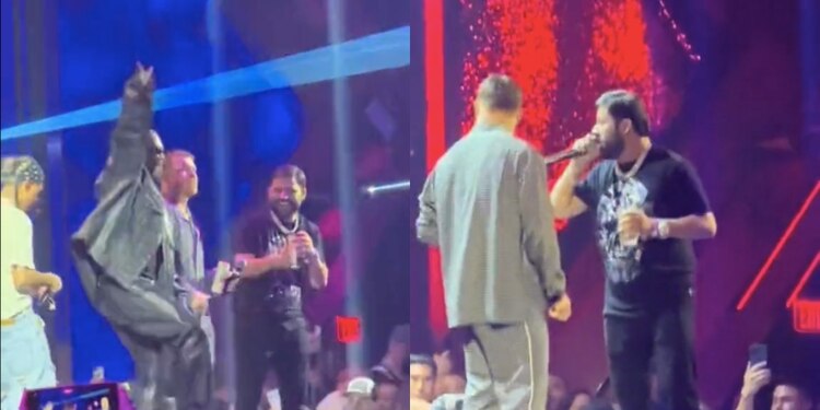 Luis R. Conriquez y Canelo Álvarez celebrando luego de una pelea del boxeador