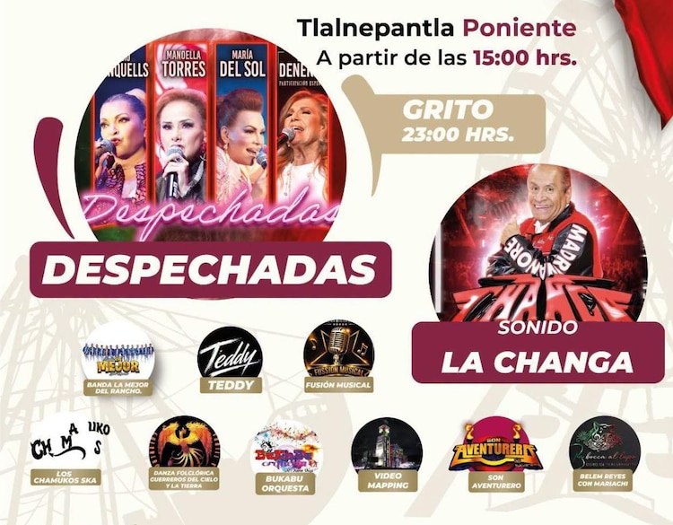 El ritmo sonidero, la cumbia y el rock urbano retumbarán de forma gratuita en el municipio de Tlalnepantla este 15 de septiembre, con motivo de las Fiestas Patrias 2026.