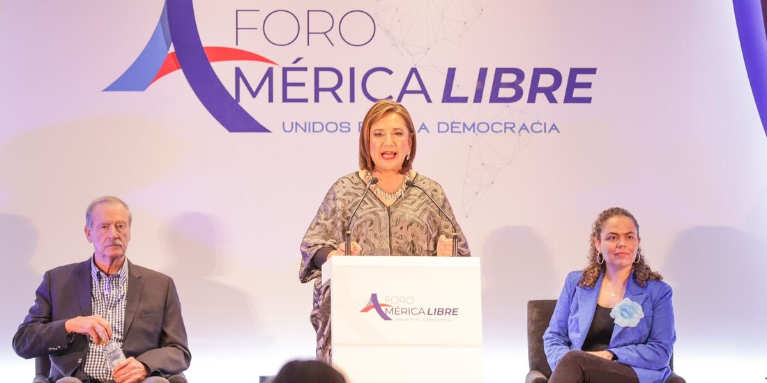 Xóchitl Gómez al tomar la palabra.