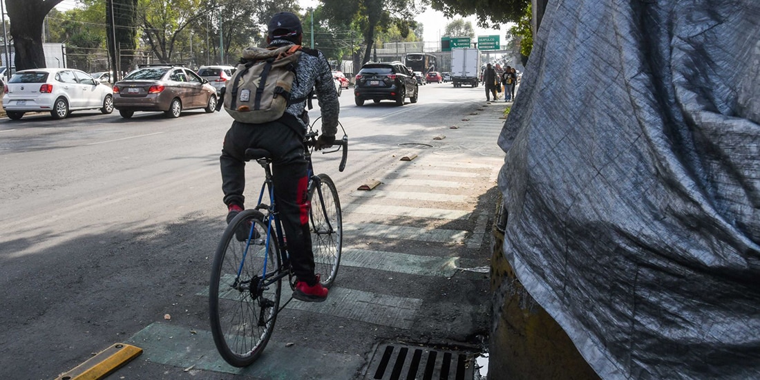 Un aspecto de la ciclovía “La Gran Tenochtitlán"