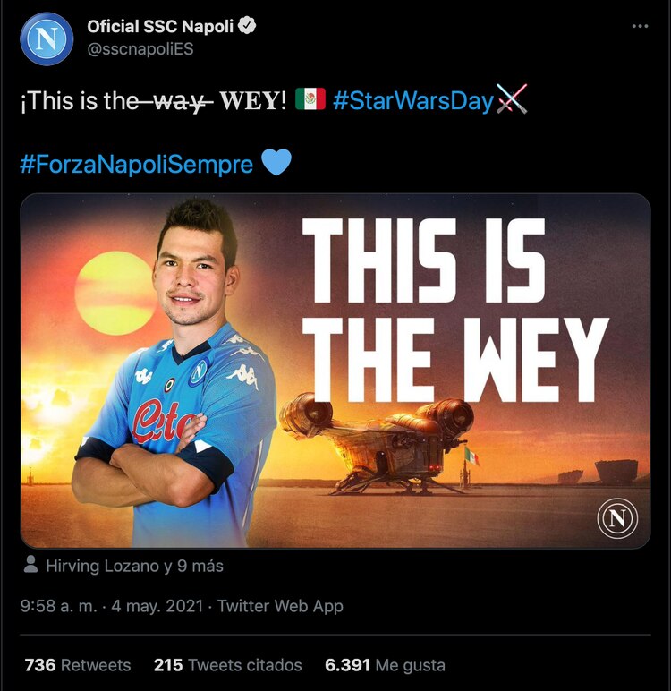 Napoli le hizo una ligera broma al "Chucky" Lozano.