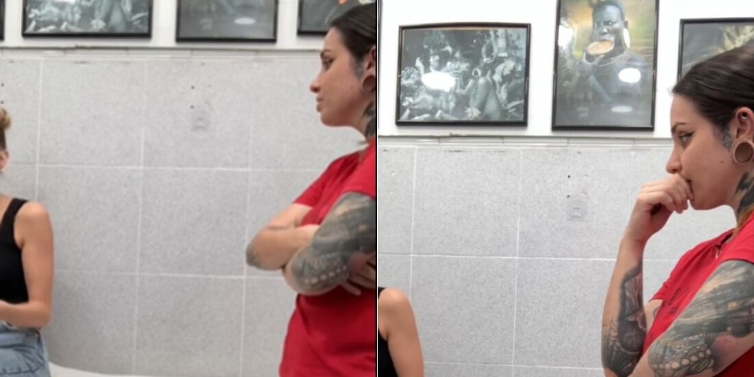 Una mujer critica a una tatuadora por su trabajo y por los tatuajes que tiene.
