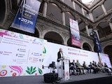 La fiscal de la Ciudad de México, Bertha Alcalde Luján, en conferencia de prensa el 10 de agosto de 2026.