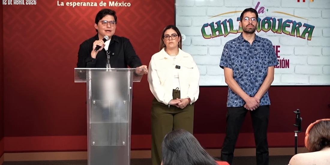 Conferencia de prensa "La Chilanguera", de Morena Ciudad de México.