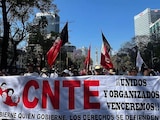 Integrantes de la CNTE en protesta en la Ciudad de México.