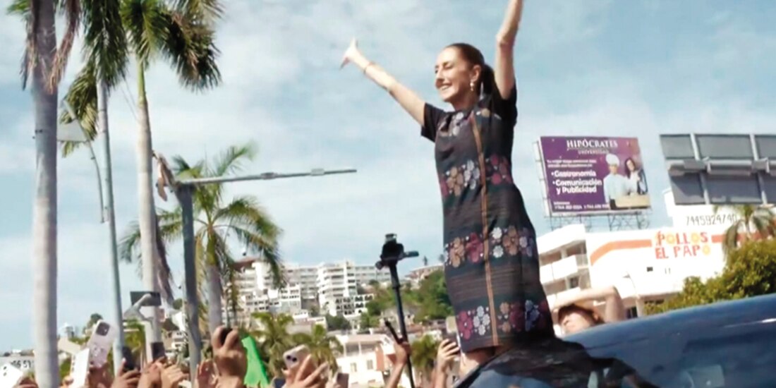 La Presidenta Claudia Sheinbaum en escena del filme “Los primeros 365 días“.