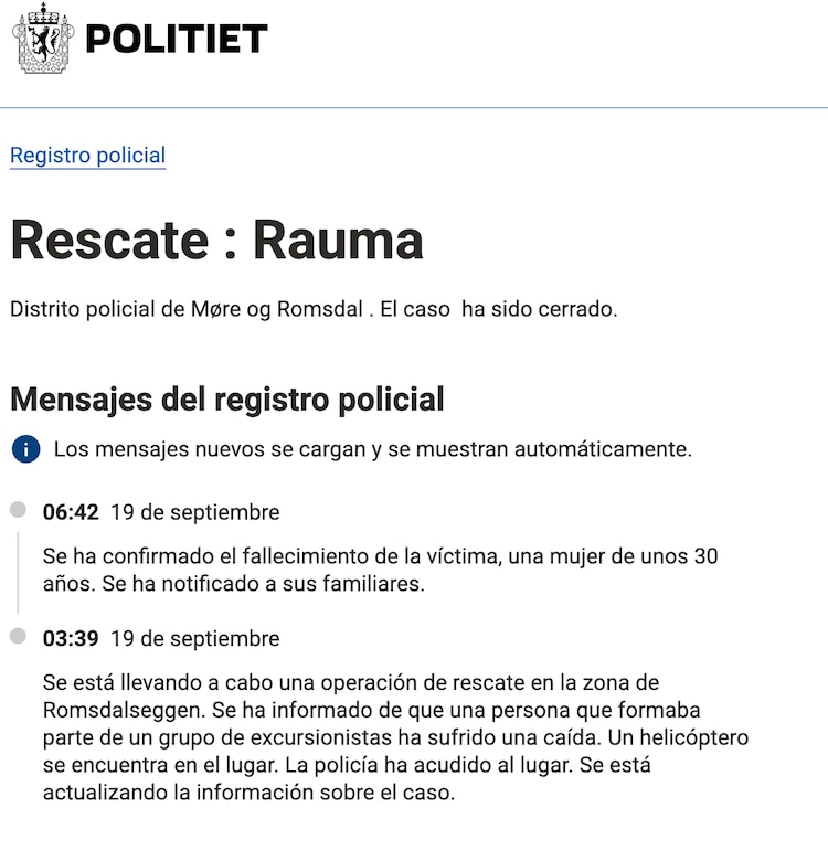 Comunicado del distrito policial de Møre og Romsdal