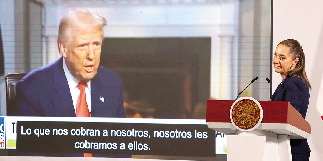 La Presidenta Claudia Sheinbaum, ayer, en conferencia de prensa desde Palacio Nacional.