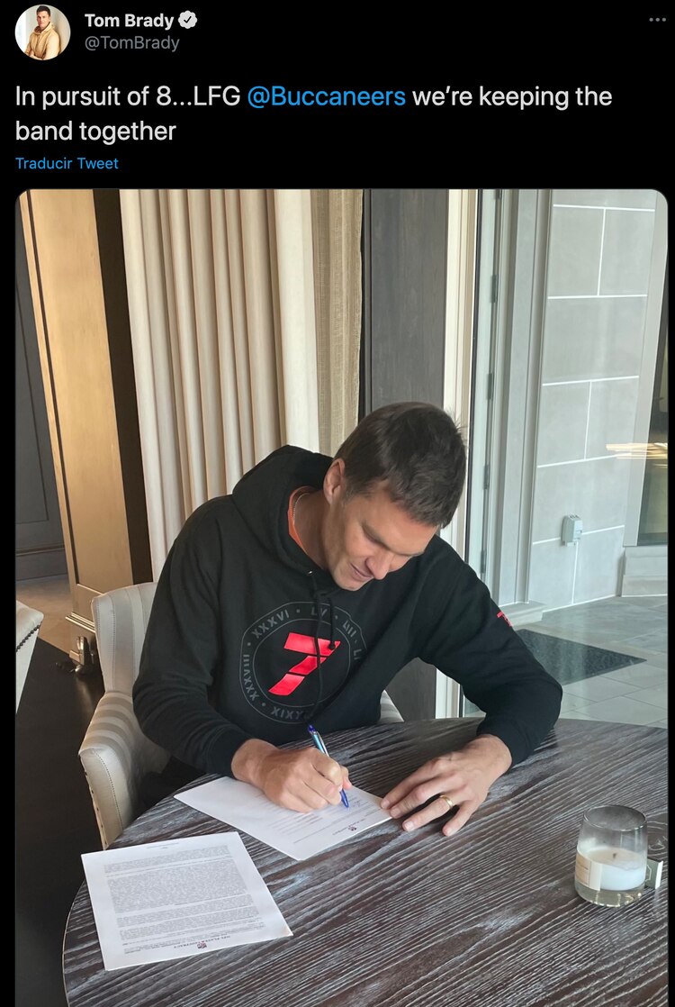 La publicación de Tom Brady