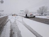 Elemento de la Guardia Nacional en medio de la nevada que se registró en Coahuila.