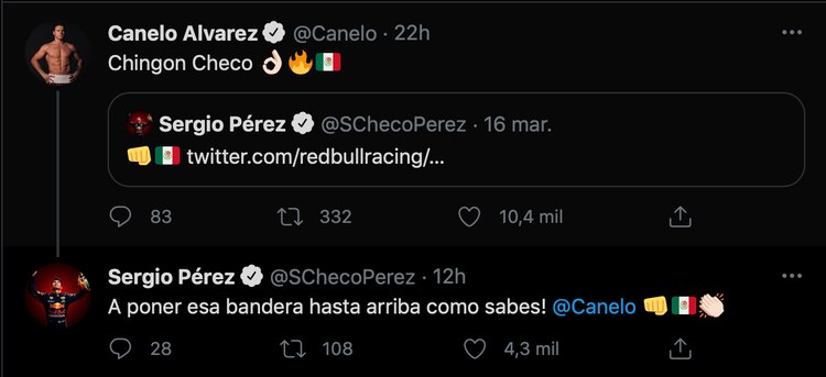 "Canelo" Álvarez y Checo Pérez son grandes amigos.