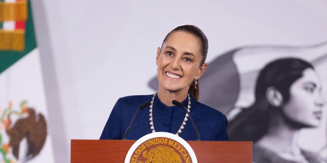 La Presidenta de México este jueves en Palacio Nacional.