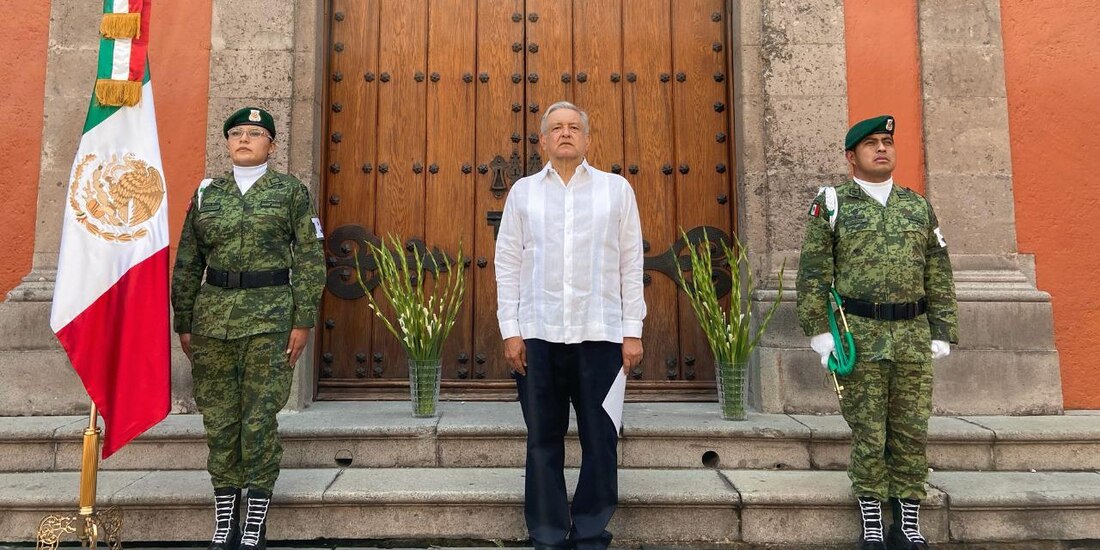 El presidente durante su mensaje dominical.