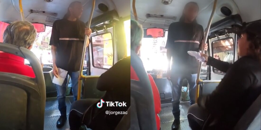 Joven decide subir a asaltar y olvida cómo hacerlo, pasajeros le ayudan a practicar para que robo sea más convincente