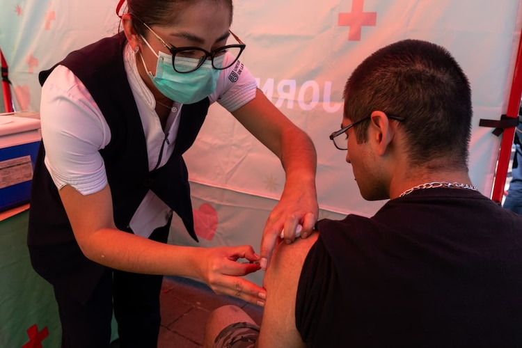 Vacunación contra el sarampión en la Ciudad de México.