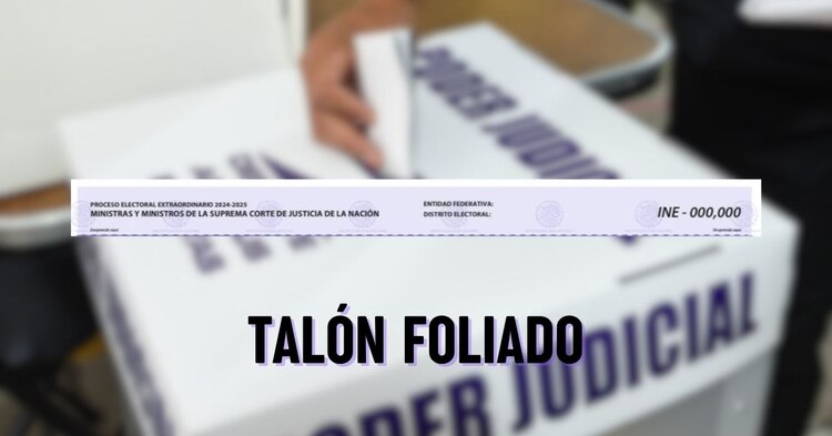 La boleta incluye un talón foliado.