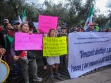 Trabajadores del PJ se manifestaron ayer en las inmediaciones del INE.