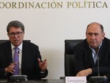 El senador Ricardo Monreal y el diputado Rubén Moreira, presidentes de la Junta de Coordinación Política del Senado de la República y de la Cámara de Diputados respectivamente.