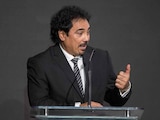 Hugo Sánchez durante una conferencia de prensa.