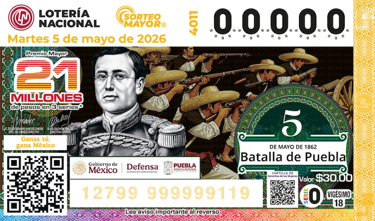 El Sorteo Mayor 4011 está dedicado a la Batalla de Puebla.