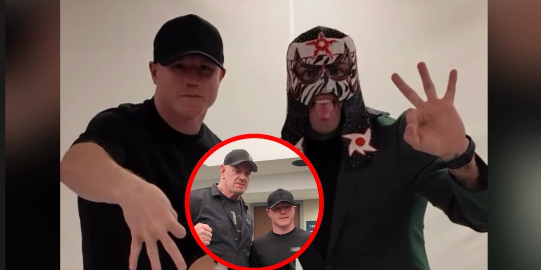 Canelo Álvarez convive con estrellas de la WWE