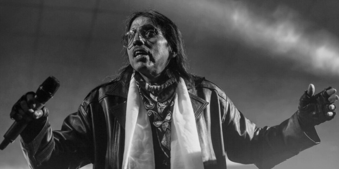 El Gudaña, durante un concierto.