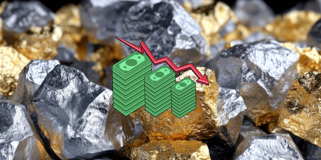 Cae el costo del oro y la plata