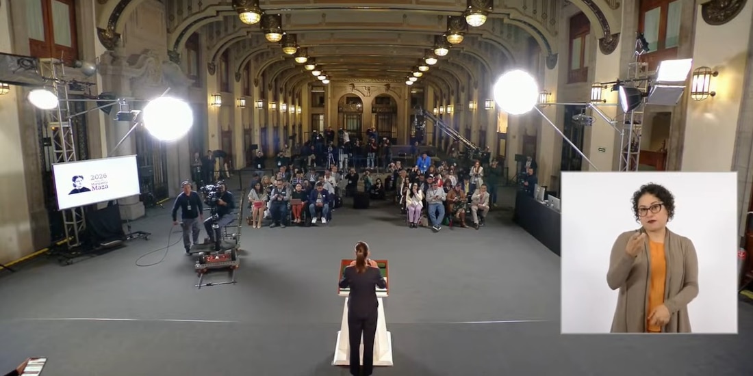 Claudia Sheinbaum, Presidenta de México, en Palacio Nacional.