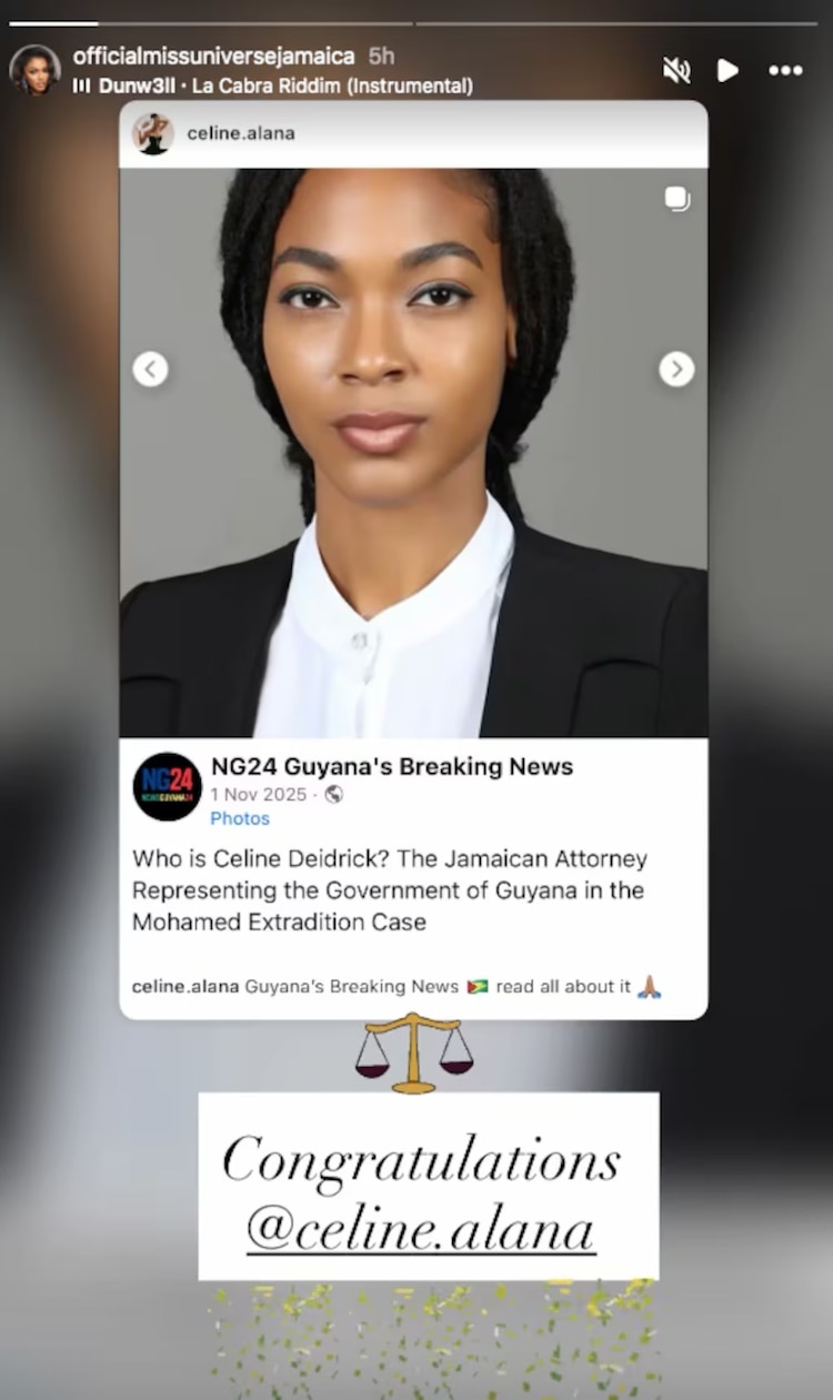 Miss Jamaica 2025 reaparece tras grave accidente