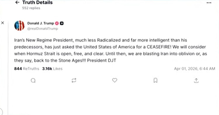 Mensaje de Donald Trump.