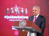 El Presidente Andrés Manuel López Obrador en conferencia de prensa.