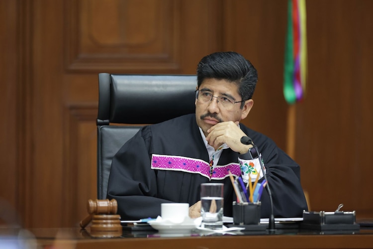 El ministro Hugo Aguilar Ortiz, durante la sesión de la Suprema Corte de Justicia de la Nación (SCJN) este 9 de marzo