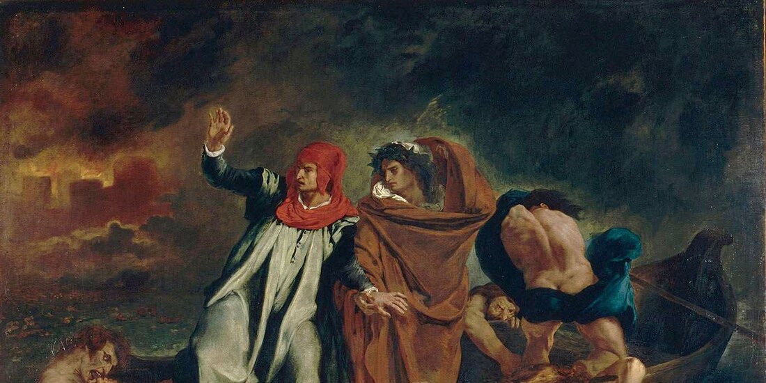 Eugène Delacroix, La barca de Dante, óleo sobre tela, detalle, 1822.