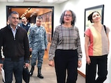 De izq. a der.: Omar García Harfuch, Graciela Domínguez y Marcela Figueroa, ayer.