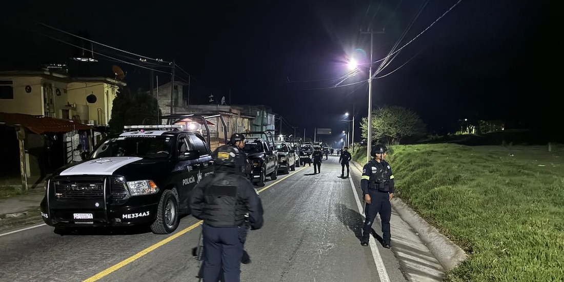 Presencia de autoridades policiales en esta zona del Edomex.