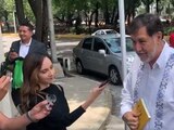 Gerardo Fernández Noroña, llega a la casa de transición de Claudia Sheinbaum