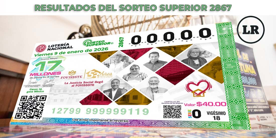 Resultados del Sorteo Superior 2867 del 9 de enero del 2026.
