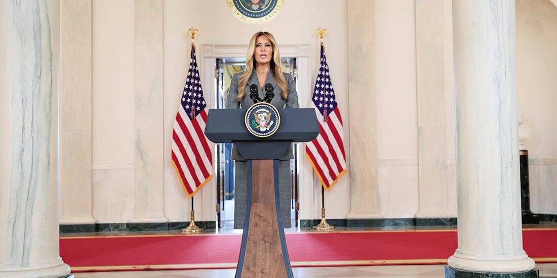 La primera dama de Estados Unidos, Melania Trump, ayer.