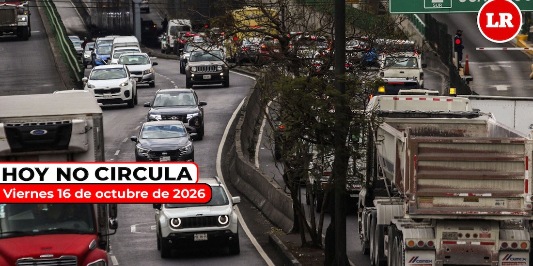 Te compartimos cómo aplica el Hoy No Circula este viernes 16 de octubre de 2026.