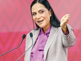 LA PRESIDENTA nacional del guinda, ayer, en conferencia de prensa.