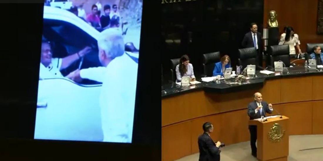 PRI recuerda video del saludo de AMLO a la mamá de ‘El Chapo’ en el Senado.