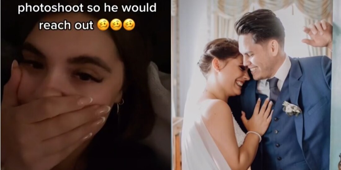 Mujer hizo una boda falsa y sesión de fotos vestida de novia para que la viera su ex