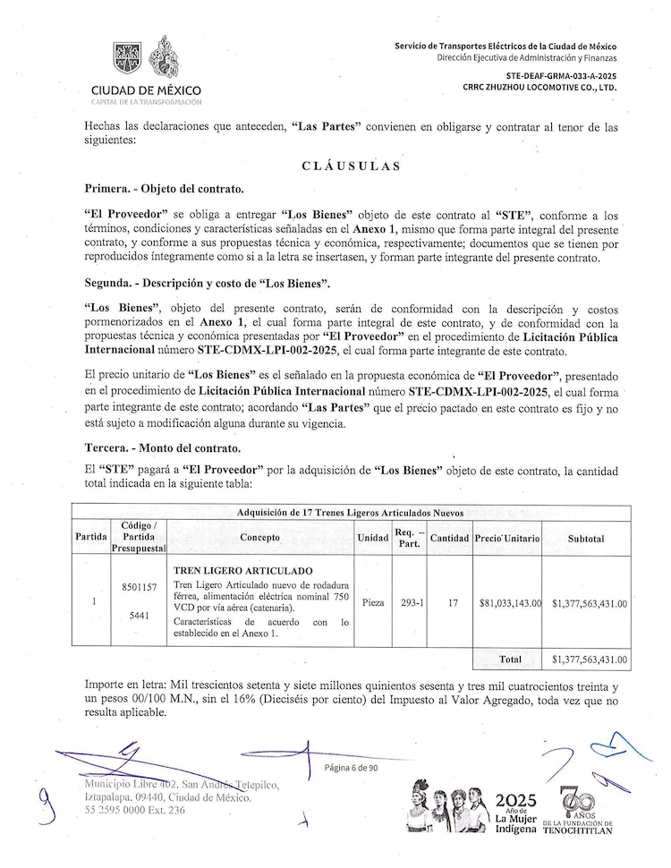 EL MONTO de la adquisición es por más de mil 377 millones de pesos